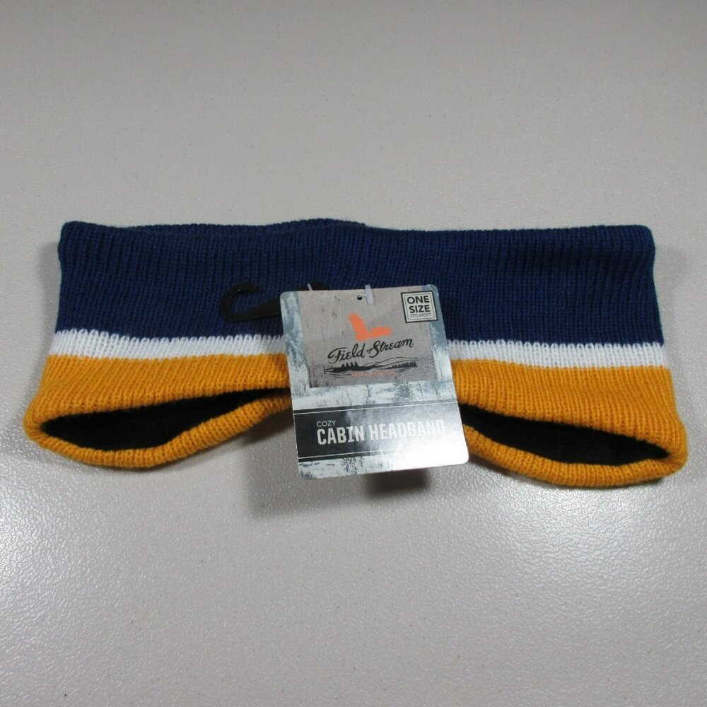 Field & Stream mens colorful striped fleece lined Cozy Cabin headband OS NWT